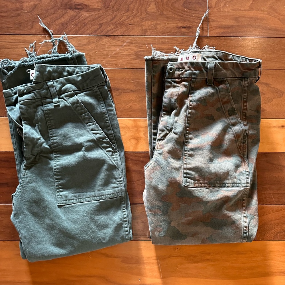 AMO Denim 2 pairs of pants   olive green     Multi color army